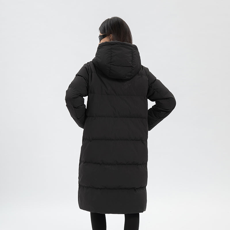 “Elegant Noir” Women’s Long Down Jacket